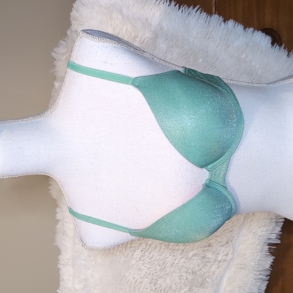 PINK VICTORIA'S SECRET EVERYDAY T-SHIRT BRA SIZE 36B Sparkle Seafoam - Picture 1 of 9